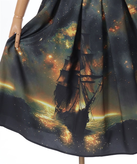海賊船柄ロングスカート | axes femme online shop -outlet-