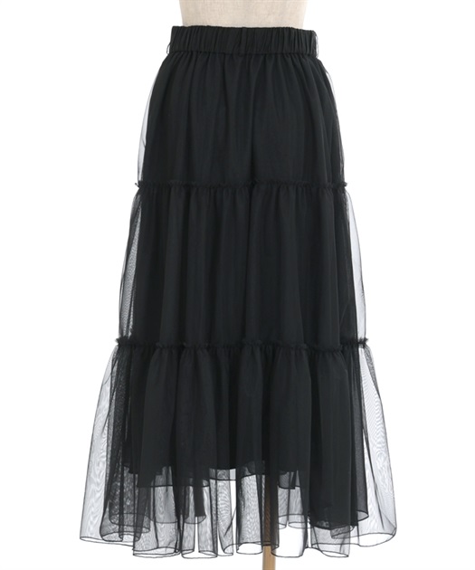 チュールティアードロングスカート | outlet | axes femme