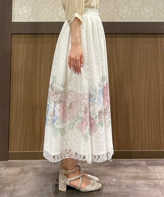 レースプリント配色ローズスカート | outlet | axes femme レースプリント配色ローズスカート | outlet | axes femme
