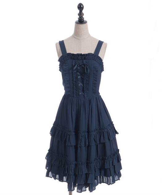 レースアップフリルジャンスカ | Chalmiere | axes femme onlineshop