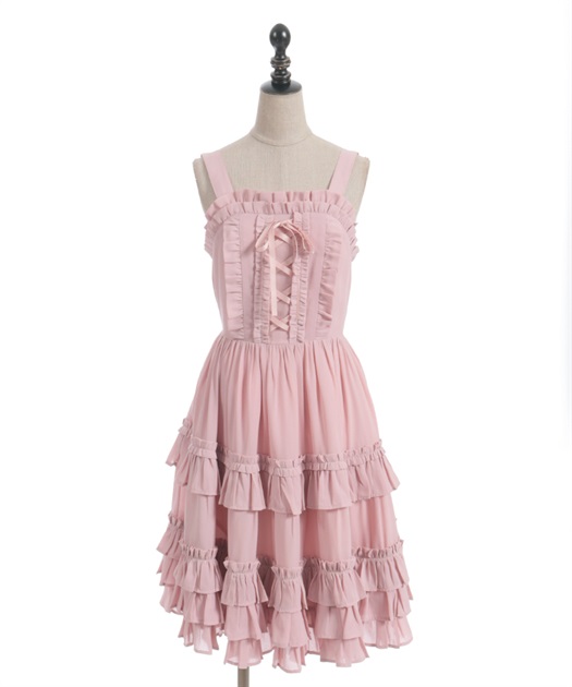 レースアップフリルジャンスカ | Chalmiere | axes femme onlineshop