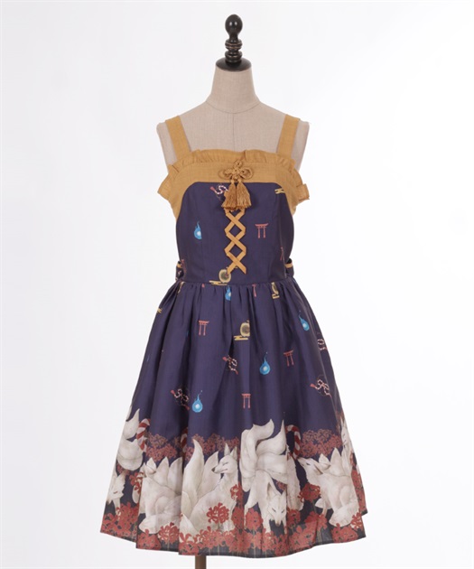 彼岸の白狐会柄ジャンスカ【受注生産】 | kawaii | axes femme online shop 