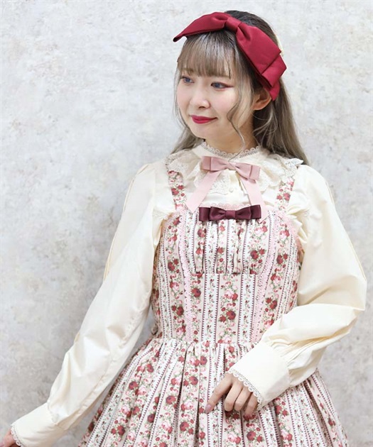 ストライプローズ柄ジャンスカ | kawaii | axes femme online shop ストライプローズ柄ジャンスカ | kawaii | axes femme online shop