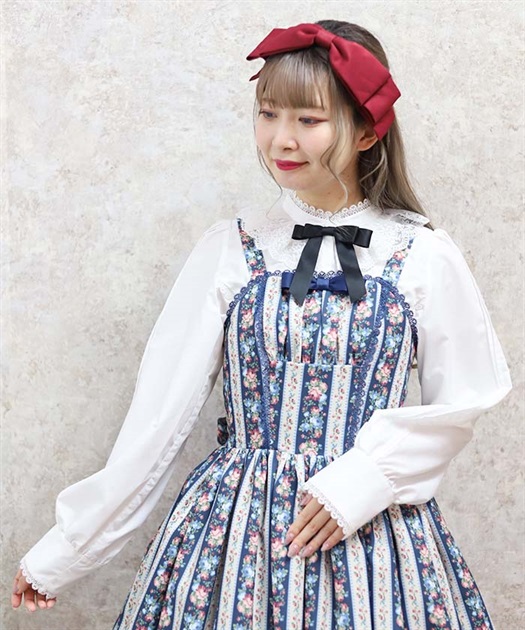 ストライプローズ柄ジャンスカ | kawaii | axes femme online shop ストライプローズ柄ジャンスカ | kawaii | axes femme online shop