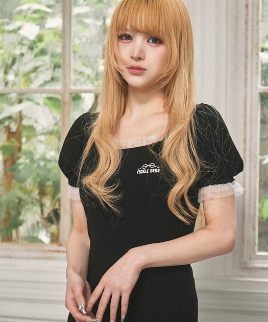 チュールフリルリブワンピース【10%OFF対象商品】 | FICKLE BEBE チュールフリルリブワンピース【10%OFF対象商品】 | FICKLE BEBE