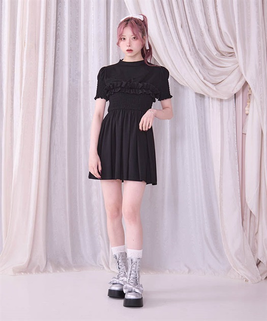 フリルシャーリングワンピース【期間限定価格】 | レディース服 フリルシャーリングワンピース【期間限定価格】 | レディース服