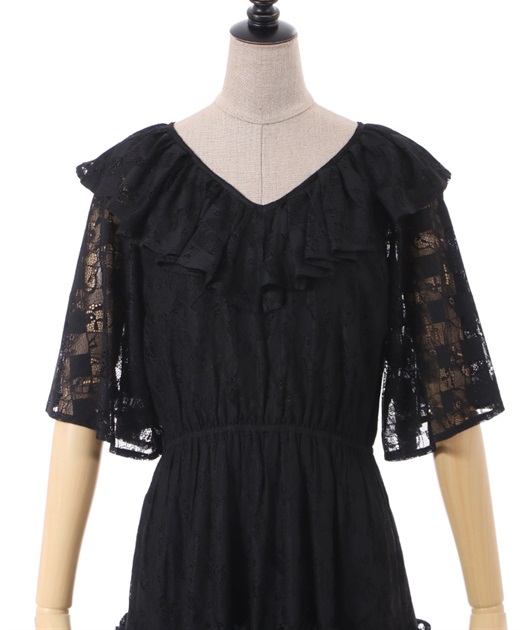 フリルティアード総レースワンピース | outlet | axes femme