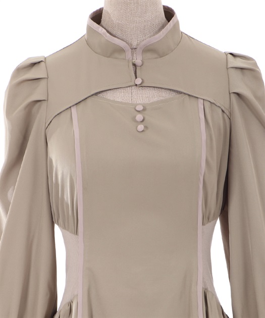 デコルテ開きラインワンピース | outlet | axes femme online shop デコルテ開きラインワンピース | outlet | axes femme online shop