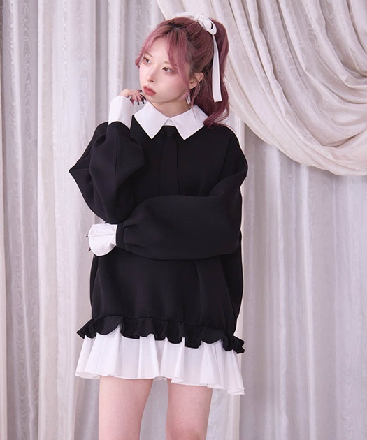 FickleBebe（フィクルベベ）の「レイヤードスクールワンピース