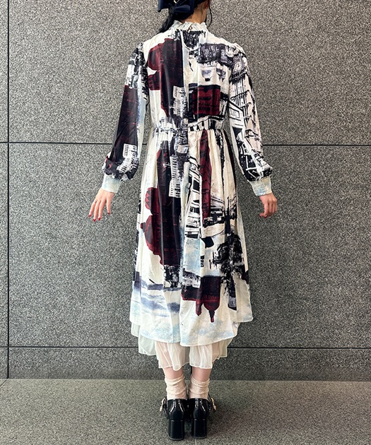 パッチワーク街柄ワンピース | outlet | axes femme online shop