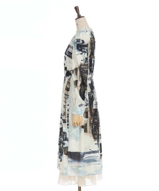 パッチワーク街柄ワンピース | outlet | axes femme online shop