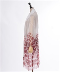 彼岸花柄シアー着物風羽織【Web限定商品】【期間限定販売