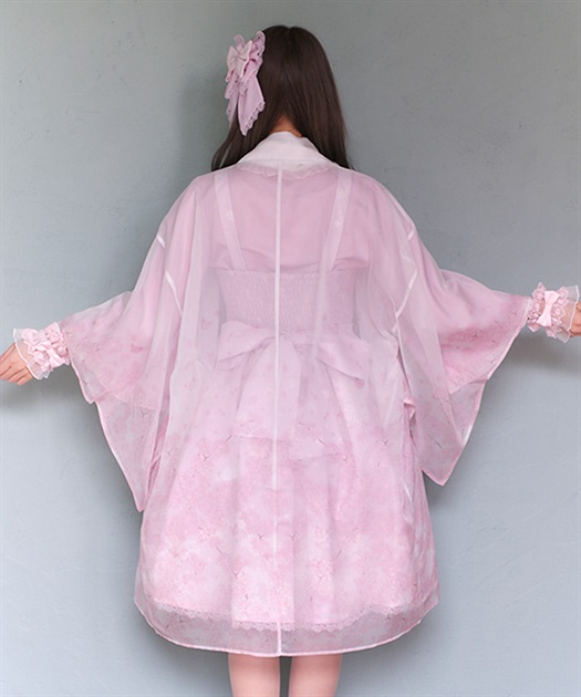 桜柄シアー着物風羽織 | kawaii | axes femme online shop 桜柄シアー着物風羽織 | kawaii | axes femme online shop
