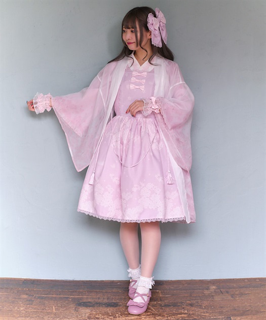 桜柄シアー着物風羽織 | kawaii | axes femme online shop 桜柄シアー着物風羽織 | kawaii | axes femme online shop
