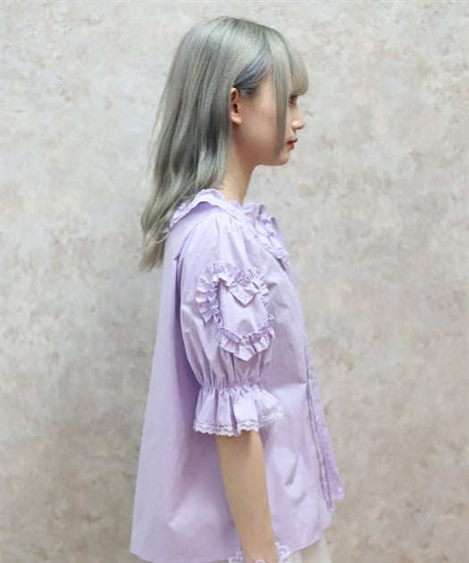 ハートフリルパフ袖ブラウス | Chalmiere │ axes femme onlineshop ハートフリルパフ袖ブラウス | Chalmiere │ axes femme onlineshop