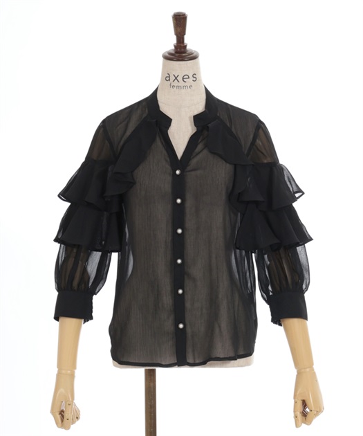 シフォンフリルブラウス【期間限定価格】 | outlet | axes femme シフォンフリルブラウス【期間限定価格】 | outlet | axes femme