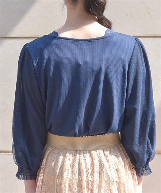 チュール×フラワー刺繍プルオーバー | レディース服・レディース チュール×フラワー刺繍プルオーバー | レディース服・レディース