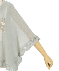 レース×ローズ刺繍ポンチョ | レディース服・レディース レース×ローズ刺繍ポンチョ | レディース服・レディース