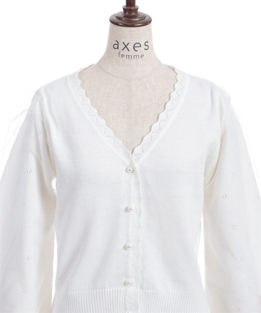 サクラ刺繍チュール袖カーディガン | axes femme | axes femme サクラ刺繍チュール袖カーディガン | axes femme | axes femme