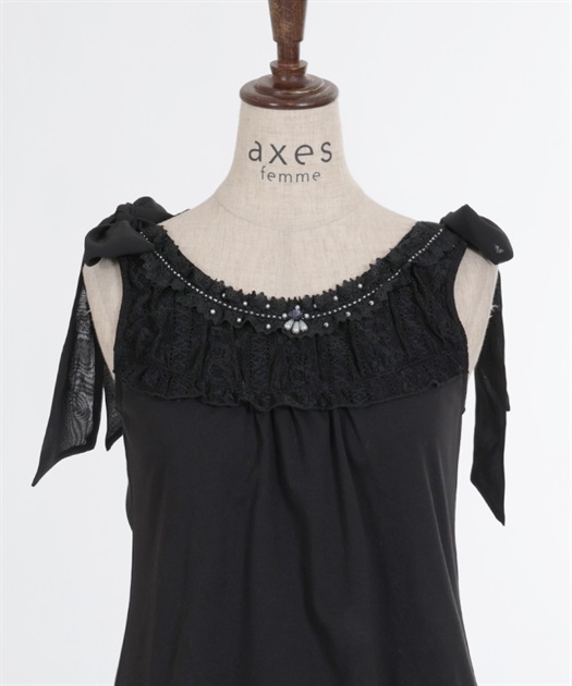 肩リボンロングインナー | outlet | axes femme online shop 肩リボンロングインナー | outlet | axes femme online shop