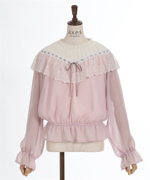 チュールレースシアートップス | レディース服・レディース