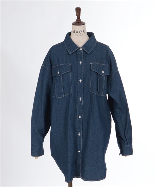 リボンセットデニムシャツ | outlet | axes femme online shop リボンセットデニムシャツ | outlet | axes femme online shop