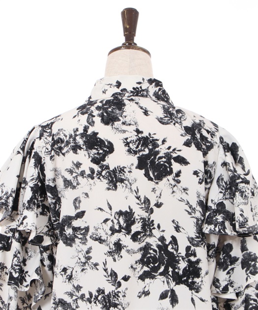 アソート釦花柄フレアブラウス | outlet | axes femme online shop