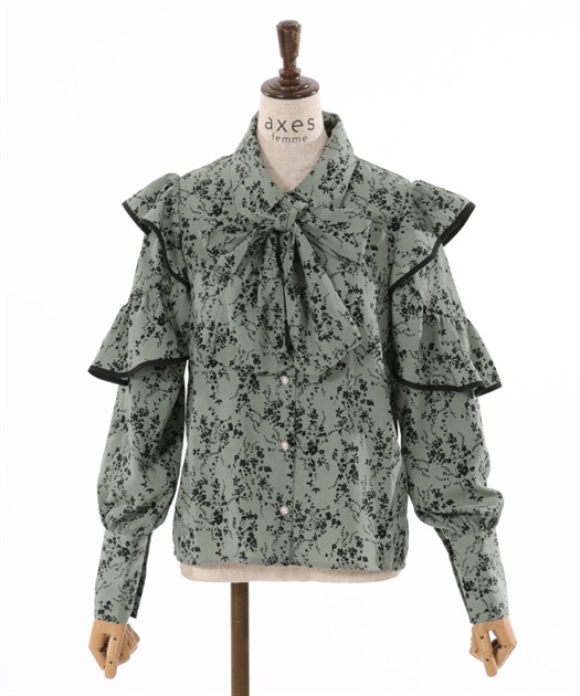 リボン付きフリル袖ブラウス【期間限定価格】 | outlet | axes リボン付きフリル袖ブラウス【期間限定価格】 | outlet | axes