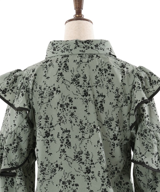 リボン付きフリル袖ブラウス | outlet | axes femme online shop