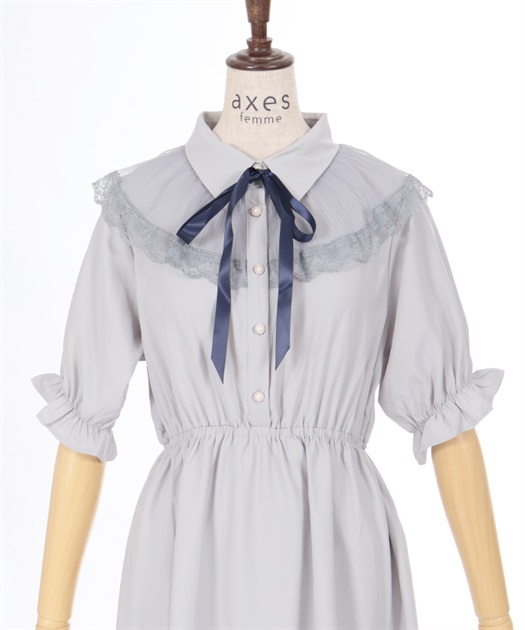 新品⭐️axes femme アクシーズファム 半袖 レース衿 ワンピース M 856889646.jpg?1583107336