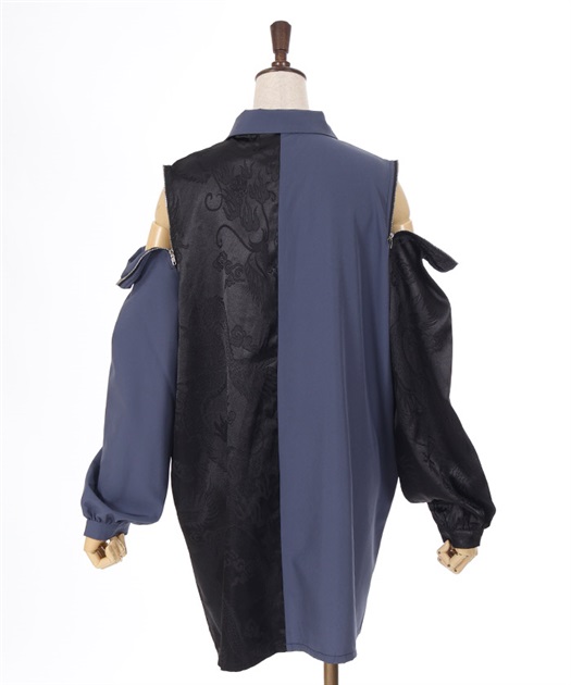 切り替え肩ジップ長袖シャツ | outlet | axes femme online shop