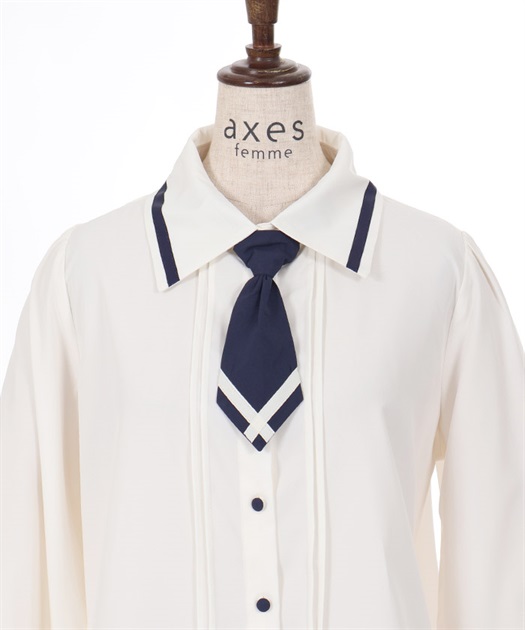 ライン使いネクタイセットブラウス | outlet | axes femme