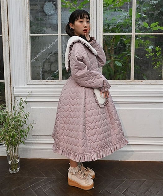 ハートキルティングコート | kawaii | axes femme online shop ハートキルティングコート | kawaii | axes femme online shop