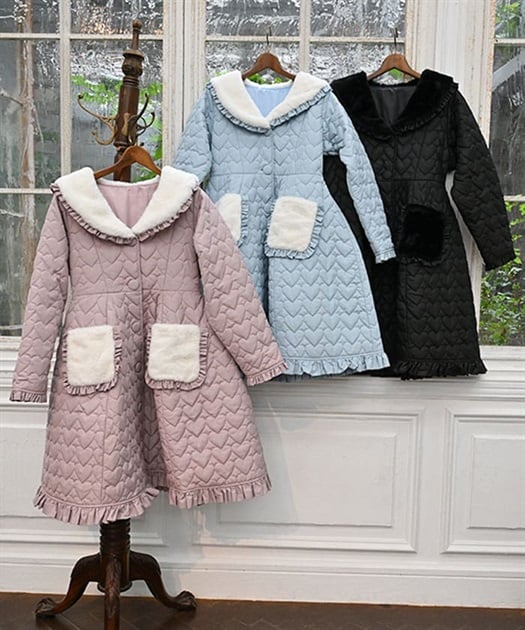 ハートキルティングコート | kawaii | axes femme online shop ハートキルティングコート | kawaii | axes femme online shop