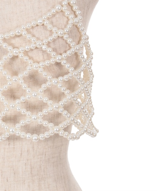 ダイヤ編みパールビスチェ | axes femme | axes femme online shop ダイヤ編みパールビスチェ | axes femme | axes femme online shop