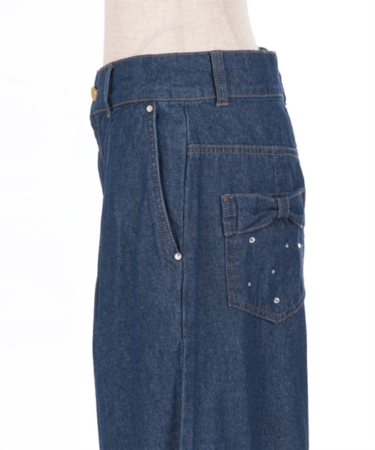 バックリボンワイドデニムパンツ | outlet | axes femme online shop バックリボンワイドデニムパンツ | outlet | axes femme online shop