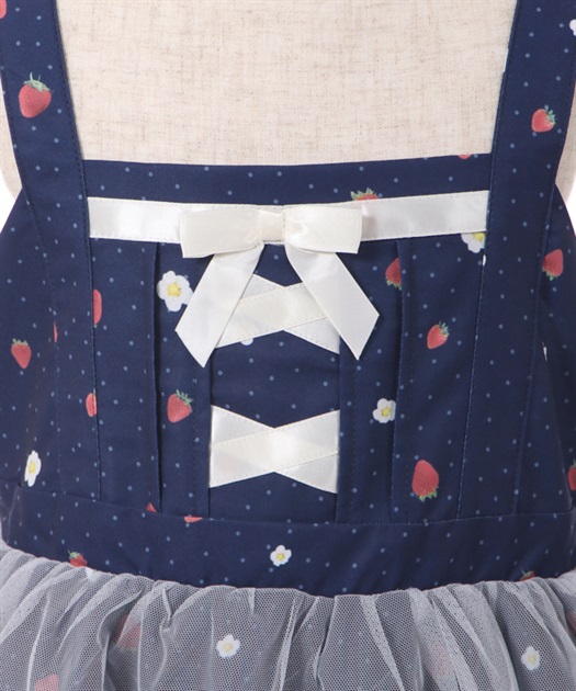 kidsエプロン風いちご柄ジャンスカ | outlet | axes femme kidsエプロン風いちご柄ジャンスカ | outlet | axes femme