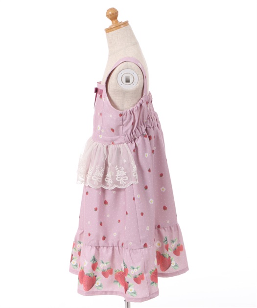 kidsエプロン風いちご柄ジャンスカ | outlet | axes femme online shop