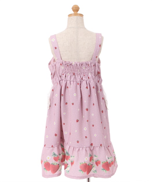 kidsエプロン風いちご柄ジャンスカ | outlet | axes femme kidsエプロン風いちご柄ジャンスカ | outlet | axes femme