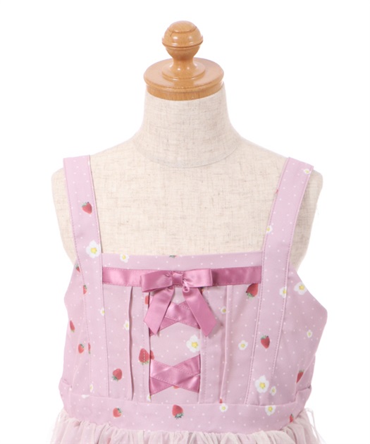 kidsエプロン風いちご柄ジャンスカ | outlet | axes femme kidsエプロン風いちご柄ジャンスカ | outlet | axes femme