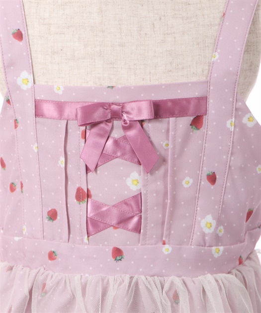 kidsエプロン風いちご柄ジャンスカ | outlet | axes femme kidsエプロン風いちご柄ジャンスカ | outlet | axes femme