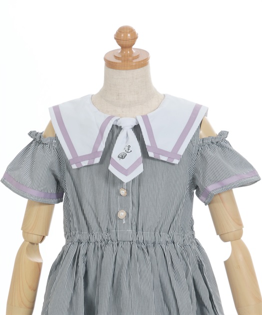 肩開きマリンセーラーワンピース | kids | axes femme online shop 肩開きマリンセーラーワンピース | kids | axes femme online shop