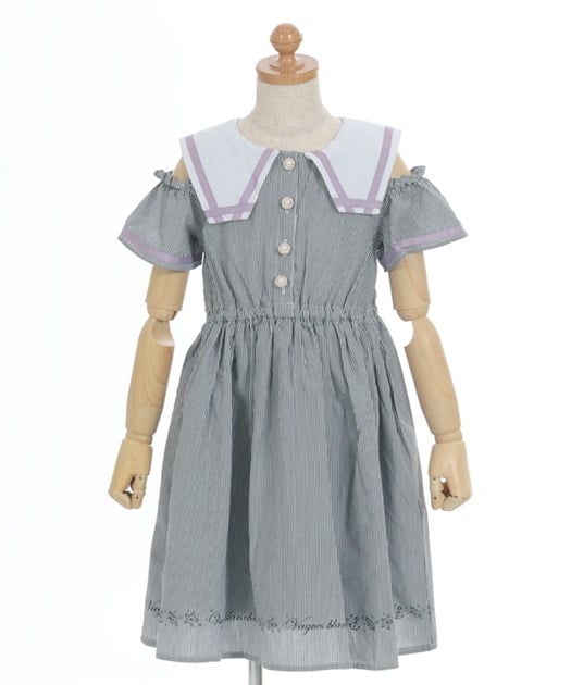 肩開きマリンセーラーワンピース | kids | axes femme online shop 肩開きマリンセーラーワンピース | kids | axes femme online shop