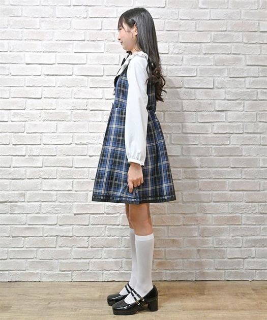 kids襟付きドッキングチェックワンピース | outlet | axes femme