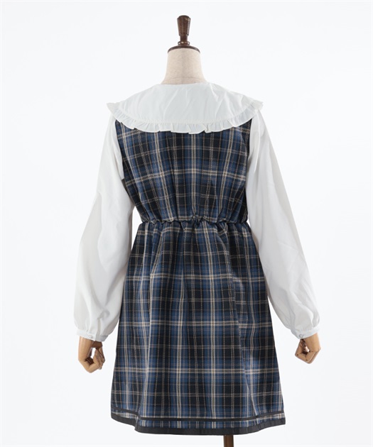 kids襟付きドッキングチェックワンピース | outlet | axes femme