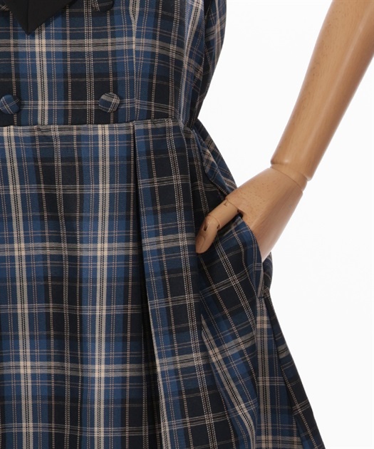 kids襟付きドッキングチェックワンピース | kids -outlet