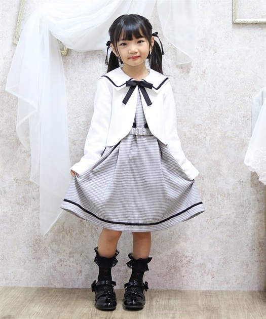 襟付きWボタンワンピース【期間限定価格】 | kids | axes femme 襟付きWボタンワンピース【期間限定価格】 | kids | axes femme