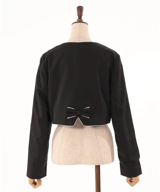 パイピングノーカラージャケット | レディース服・レディース