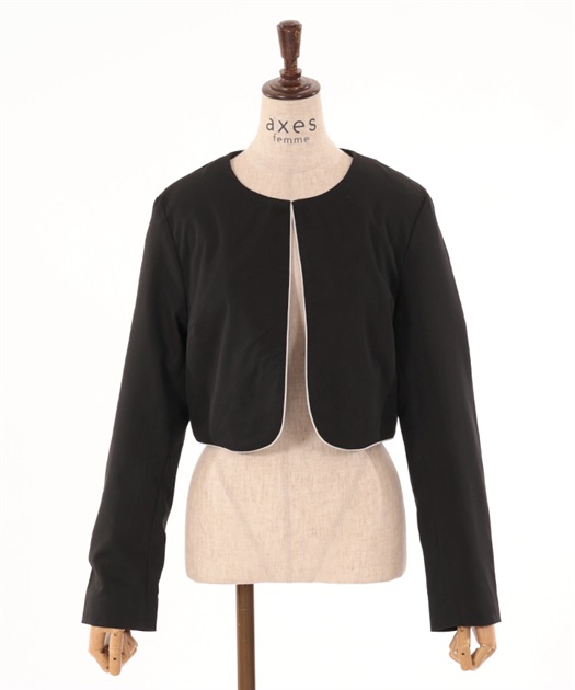 新品【アナトリエ】パイピングノーカラージャケット 36 定価¥23100