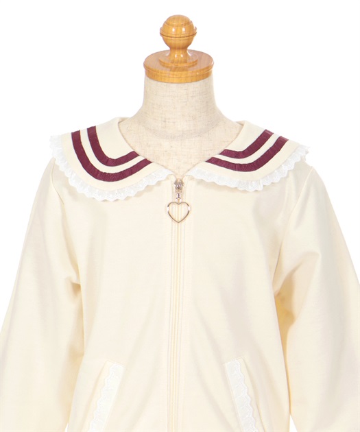 ロゴ刺繍セーラー襟ブルゾン | レディース服・レディース